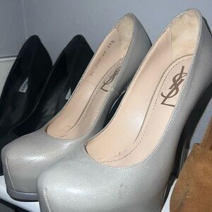 Yves Saint Laurent Gray Heels with Stiletto Design